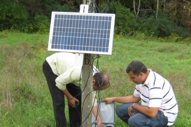 Installing Soil Moisture probes at CREST-SMART, Millbrook NY.